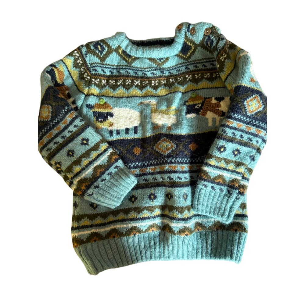 Next teal animal sweater size 4